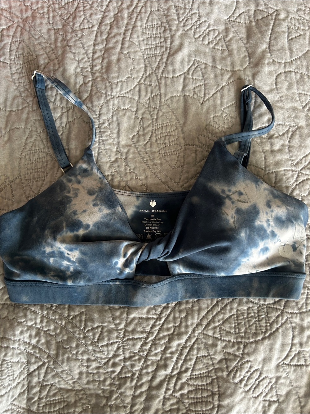 Tie-Dye Soft Bralette - Blue/Gray